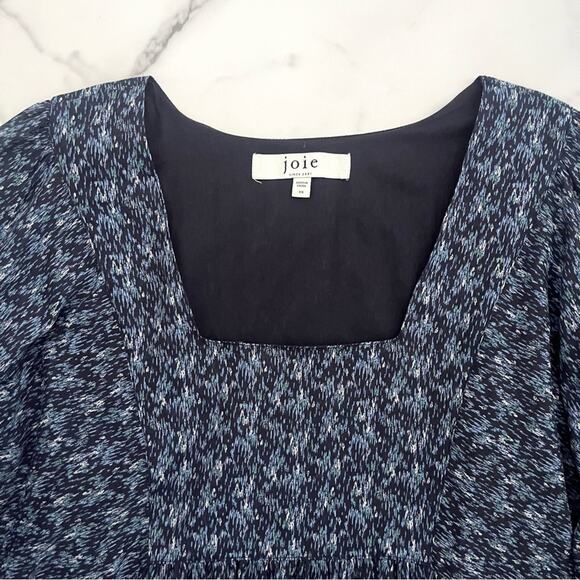 Joie Jade Gathered babydoll Mini Dress Graphite floral Sz S cottage core peasant - Picture 6 of 10